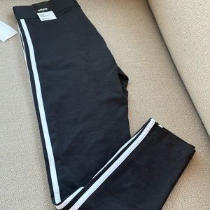 Adidas logo stripe leggings
